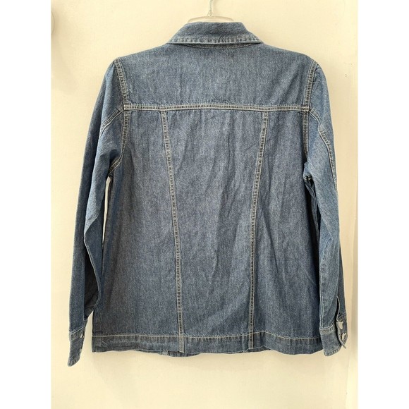 Turtle Bay Denim Jean Jacket Womens Size Medium 4 Pockets Button Front - Picture 2 of 5